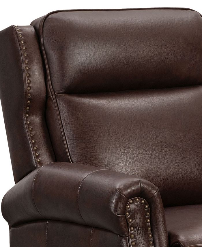 Abbyson Living Polly Leather Pushback Recliner - Macy's