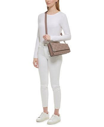 White Asymmetrical Faux Leather Sling Bag