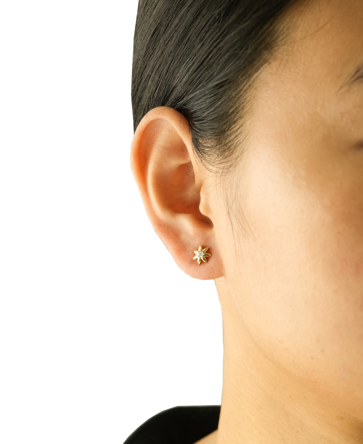 Audrey by Aurate Diamond Flower Stud Earrings (1/10 ct. t.w.)  Created for Macy's - Gold Vermeil