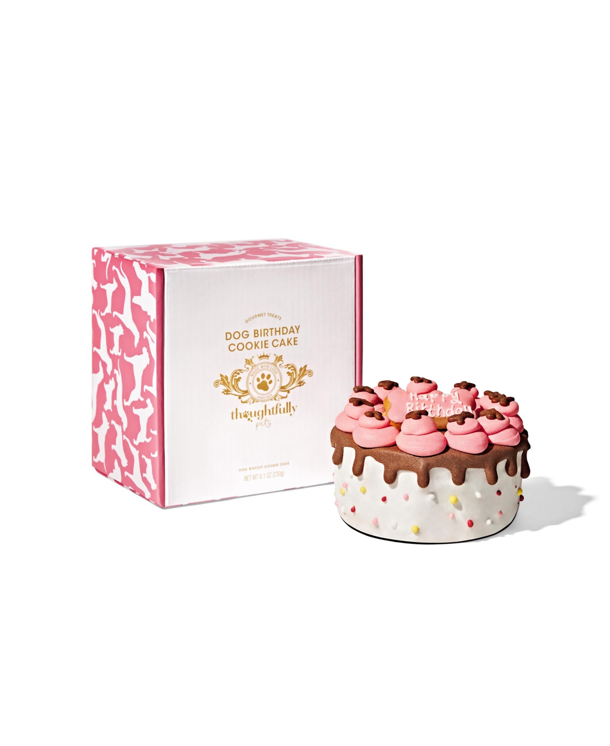 Pets, Dog Happy Birthday Mini Cookie Cake, Pink, Peanut Butter Flavored - Assorted Pre-pack