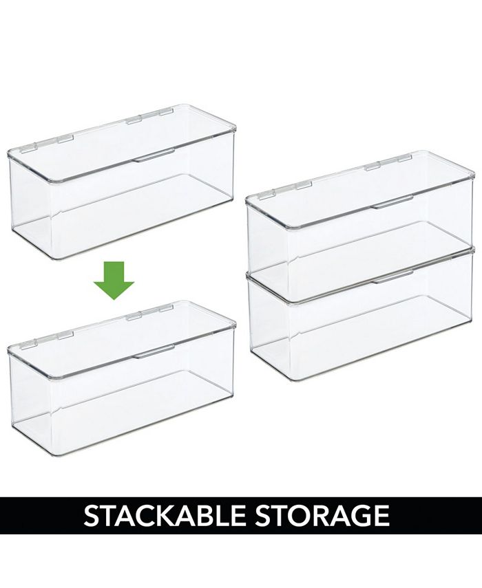 mDesign Plastic Kitchen Pantry Food Storage Bin Box, Lid, Small 4