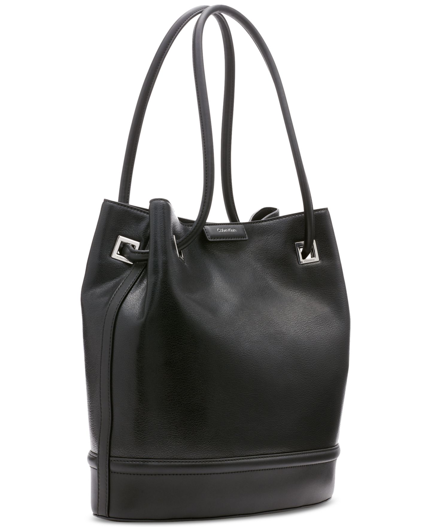 Женская сумка Calvin Klein Ash Tote with Magnetic Snap, цвет: Чёрный / Серебряный — фото 2