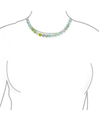 Plain Simple Light Green Aqua Multi Shades Natural Aquamarine Round 10MM Bead Strand Necklace Silver Plated Clasp 20 Inch
