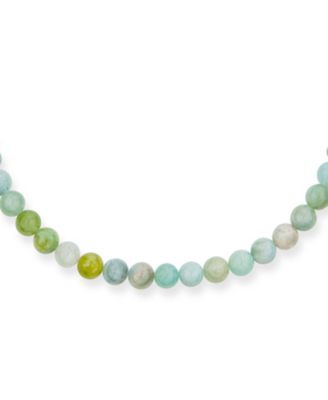 Plain Simple Light Green Aqua Multi Shades Natural Aquamarine Round 10MM Bead Strand Necklace Silver Plated Clasp