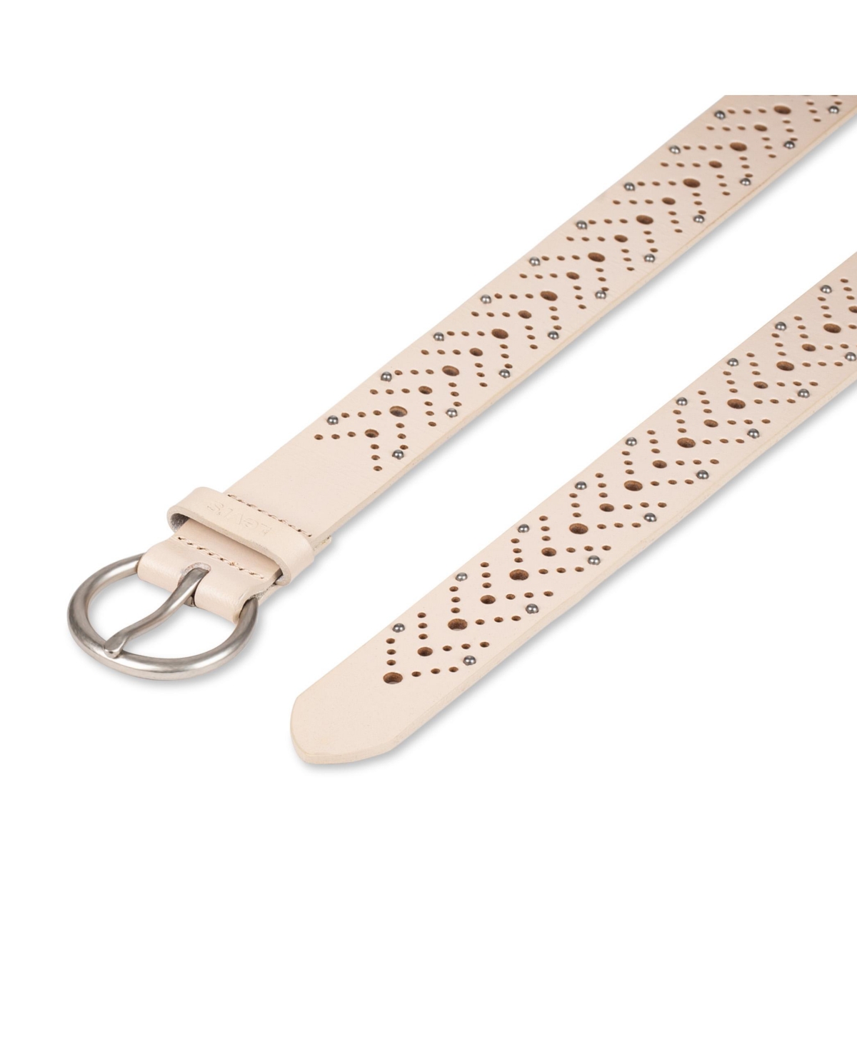 Levi's Women's Studded Fully Adjustable Perforated Leather Belt