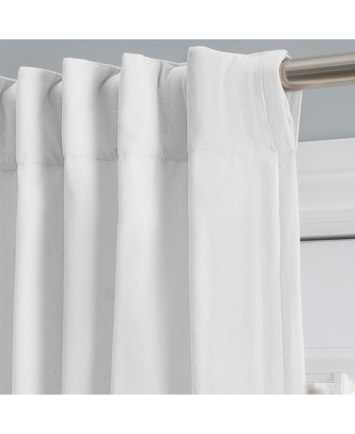 Ricardo Chevron 80C/20P Sustainable Unlined Rod Pocket w/Back Tabs Curtain Panel 48