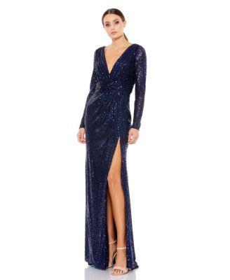 Mac Duggal - Sequin V-Neck Gown
