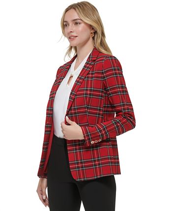 tommy hilfiger womens plaid blazer