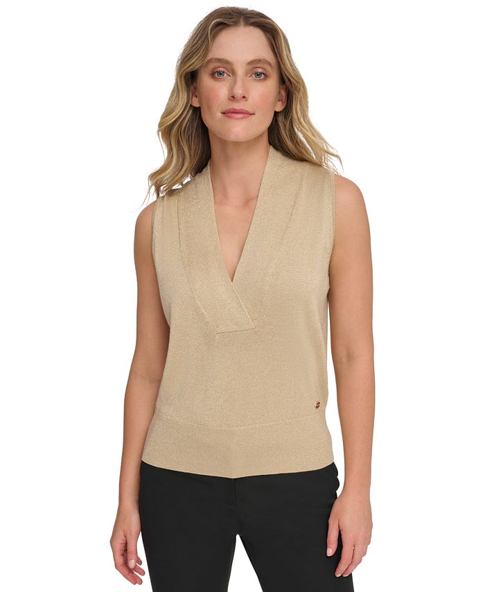 And Now This Women's Cable-Knit Mock-Neck Sleeveless Sweater - Macy's