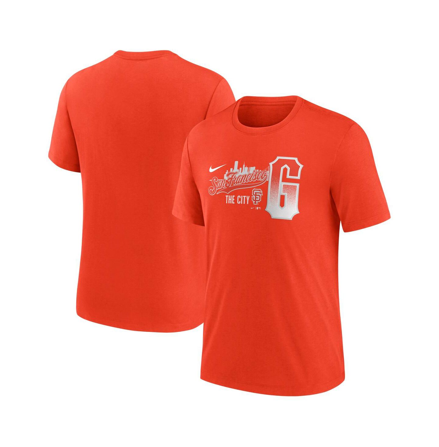 Мужская футболка Nike Orange San Francisco Giants City Connect Tri-Blend — фото 1