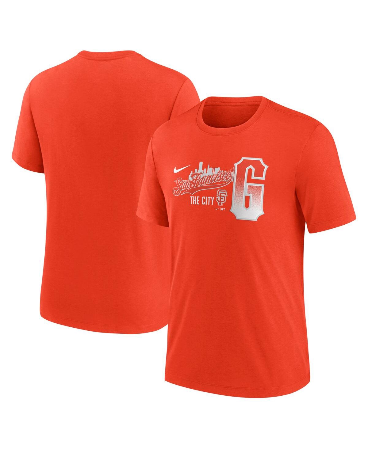 Shop Nike Men's  Orange San Francisco Giants City Connect Tri-blend T-shirt