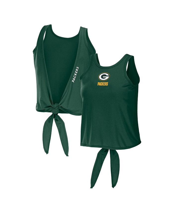 WEAR by Erin Andrews Women's Green Green Bay Packers Open Back Twist Tie  Tank Top - Macy's