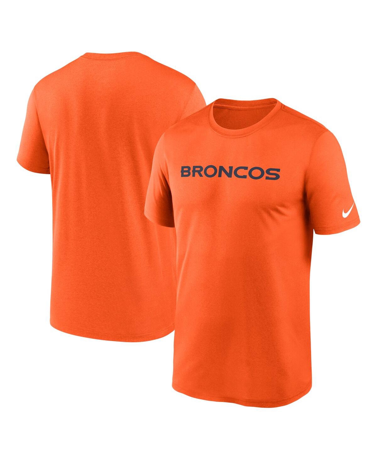 Shop Nike Men's  Orange Denver Broncos Legend Wordmark Performance T-shirt