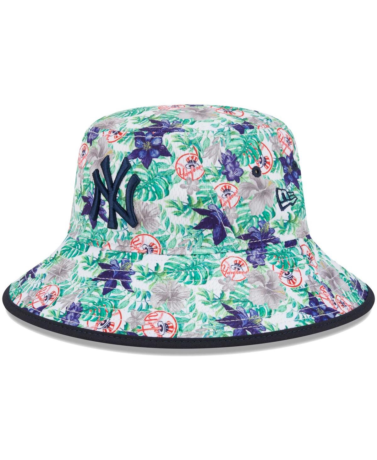 Shop New Era Men's  New York Yankees Tropic Floral Bucket Hat In Navy