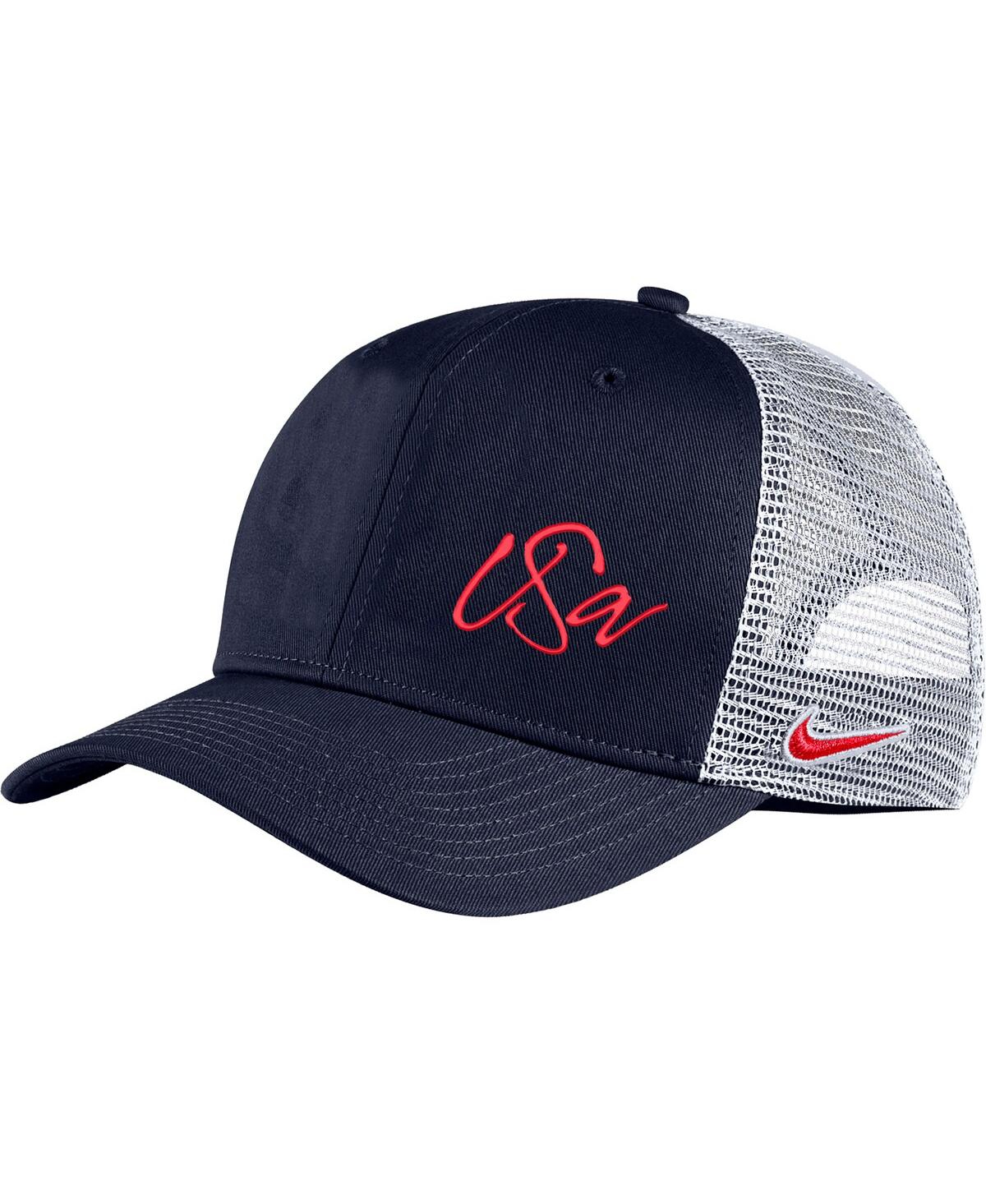 Shop Nike Men's  Navy Uswnt Classic99 Trucker Snapback Hat