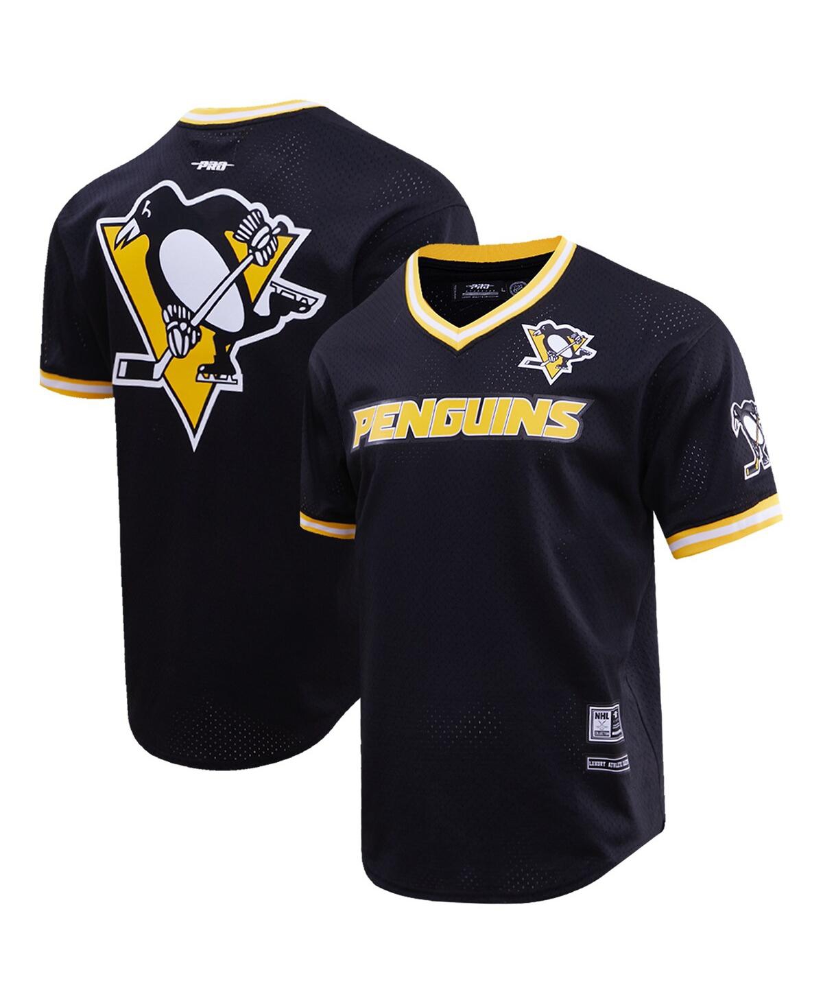Shop Pro Standard Men's  Black Pittsburgh Penguins Classic Mesh V-neck T-shirt