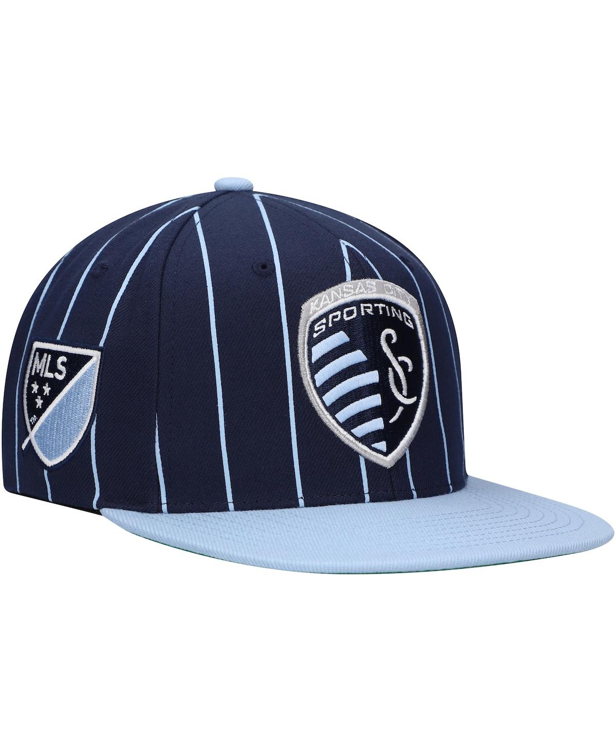 Mitchell & Ness Men's  Navy Sporting Kansas City Team Pin Snapback Hat In Navy