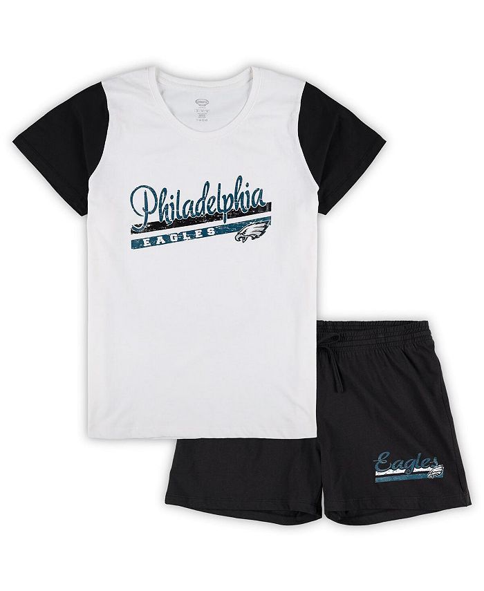 Concepts Sport Women's White, Black Philadelphia Eagles Plus Size Downfield  T-shirt and Shorts Sleep Set - Macy's