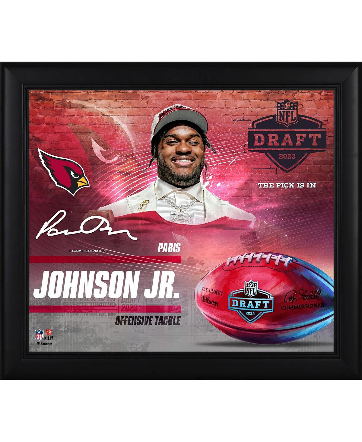 Fanatics Authentic Paris Johnson Jr. Arizona Cardinals Facsimile Signature Framed 15" X 17" 2023 Nfl Draft Day Collage In Multi