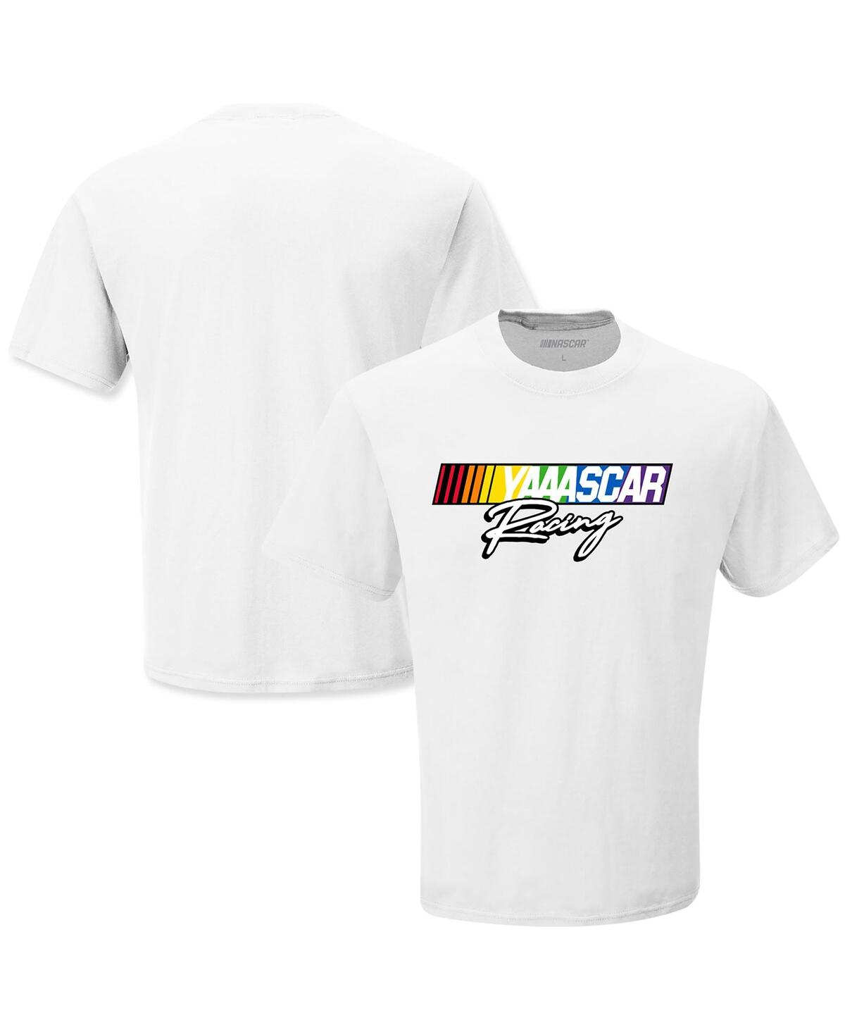 Men's Checkered Flag Sports White Nascar Racing T-shirt - White