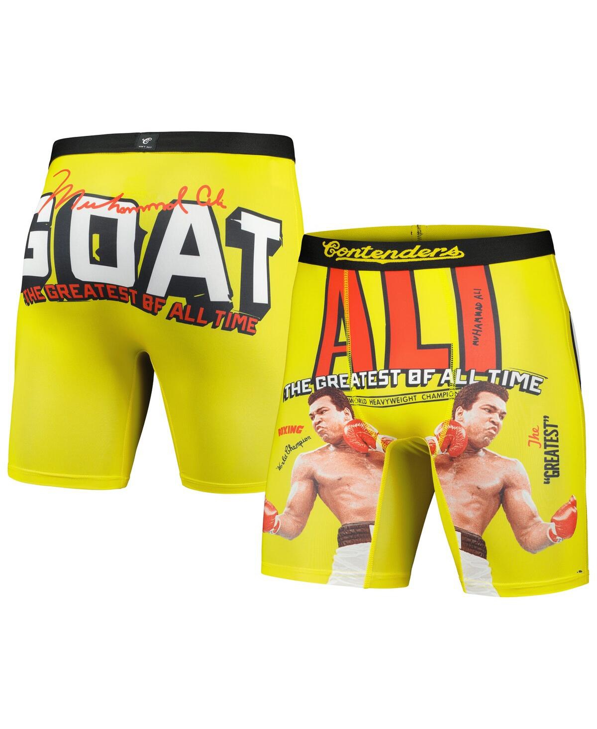 Shop Contenders Clothing Men's  Yellow Muhammad Ali The Greatest Boxer Briefs