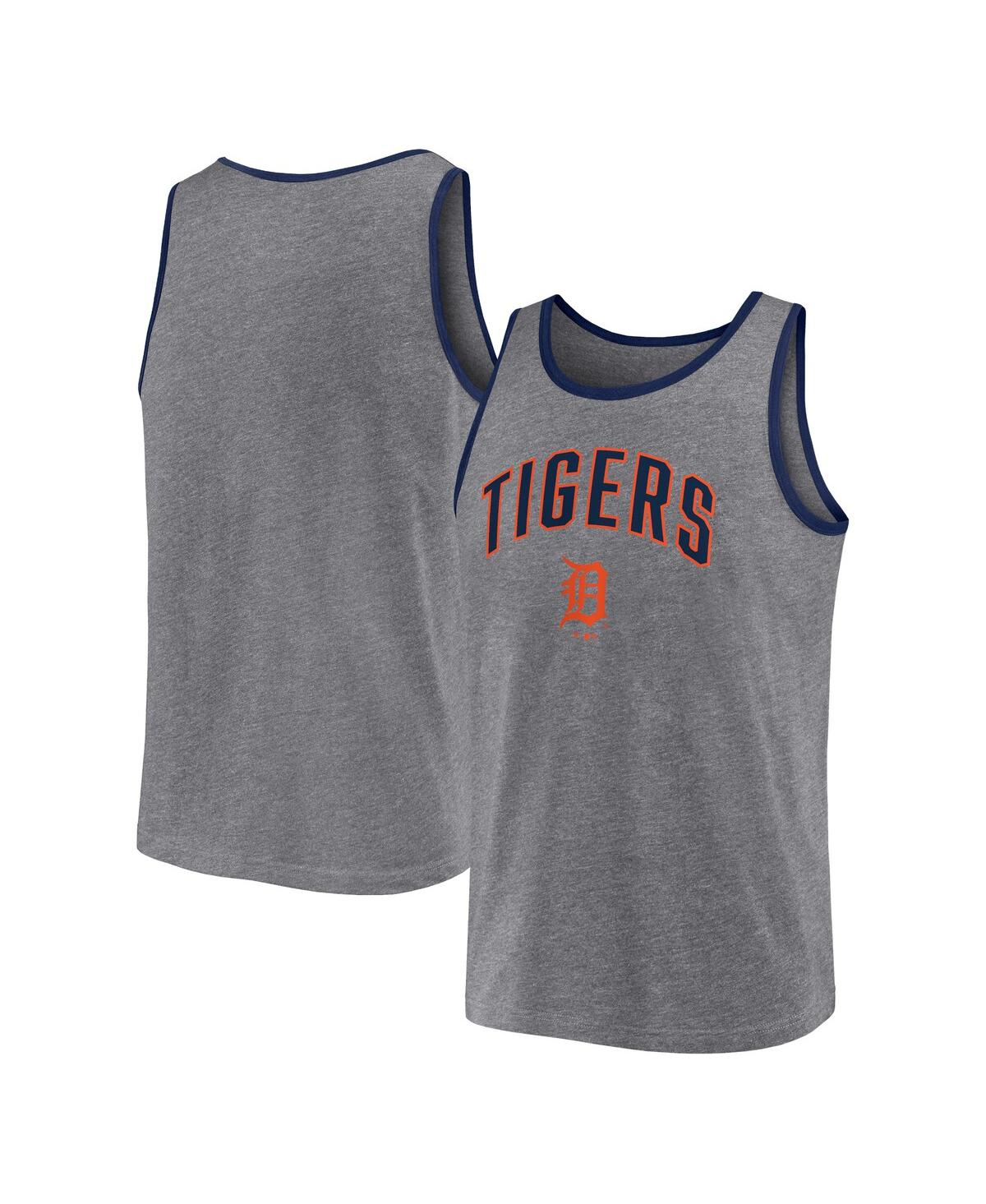 Shop Fanatics Men's  Heather Gray Detroit Tigers Primary Tank Top