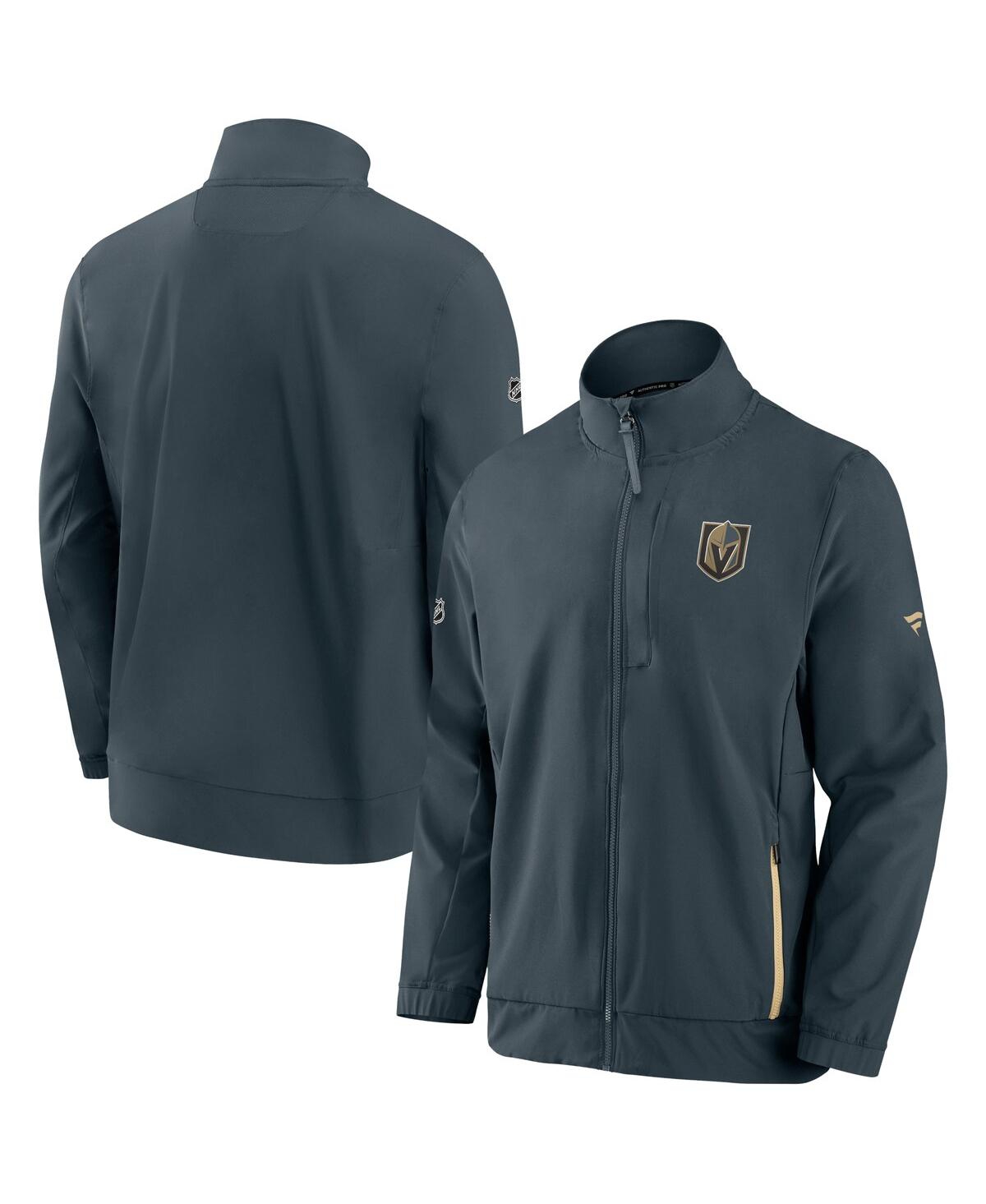 Shop Fanatics Men's  Gray Vegas Golden Knights Authentic Pro Rink Coaches Full-zip Jacket