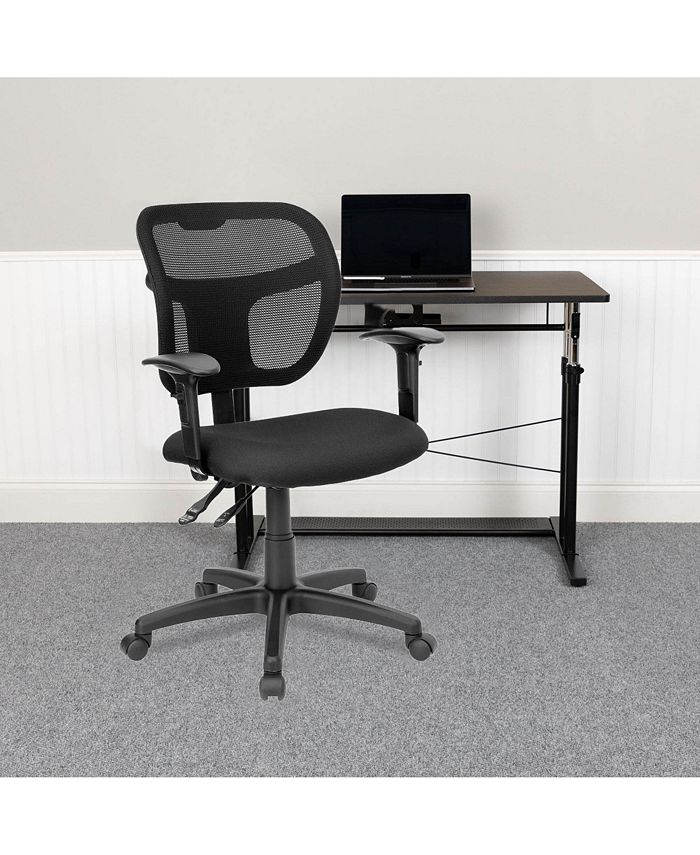 Offex Pellen MidBack Black Mesh Swivel Task Office Chair with Back Height Adjustment and