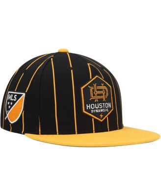 Men's Black Houston Dynamo FC Team Pin Snapback Hat