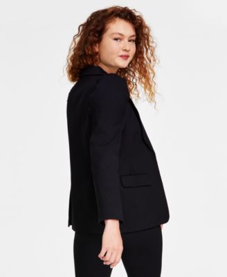 Women's Puff-Shoulder Open Front Long Sleeve Blazer