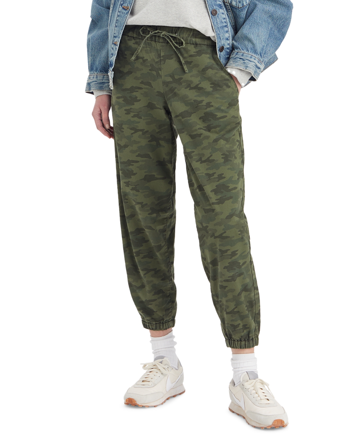 Shop Levi's Women's Off-duty High Rise Relaxed Jogger Pants In Army Green Emily Camo