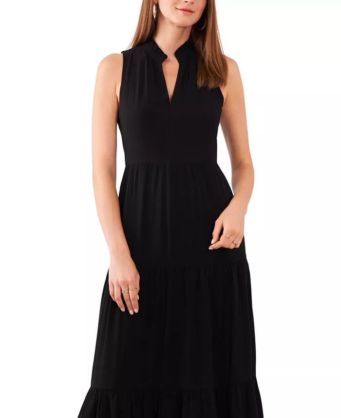 Women's Split-Neck Sleeveless Maxi Dress - thumbnail 3