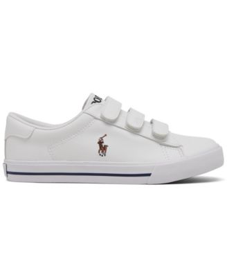 Ralph Lauren Kids embroidered-logo low-top sneakers - White
