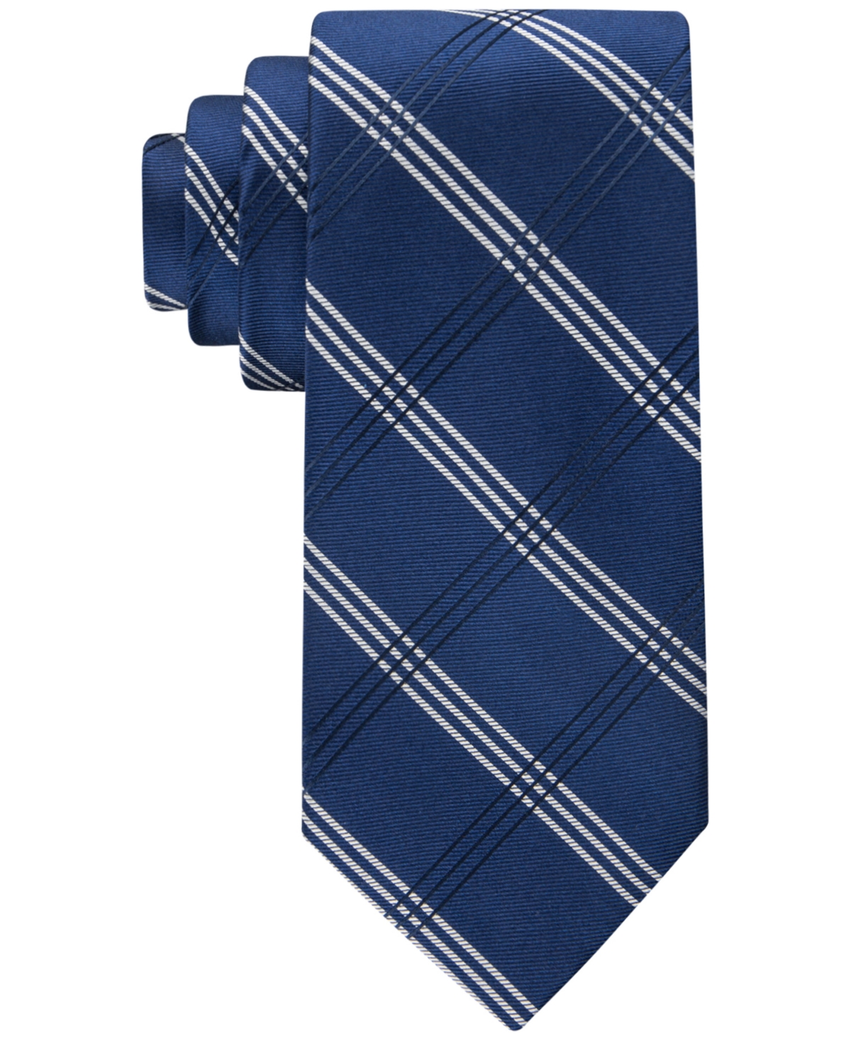 Tommy Hilfiger Men's Striped Grid Tie In Navy