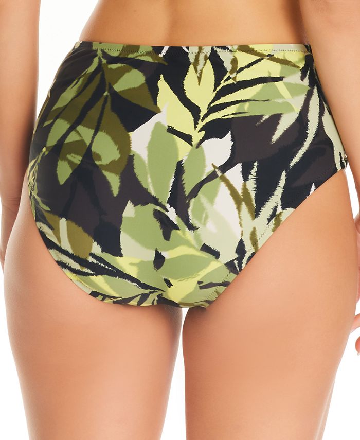 Bar III Women's Desert Palm Shirred High Rise Bikini Bottoms, Created