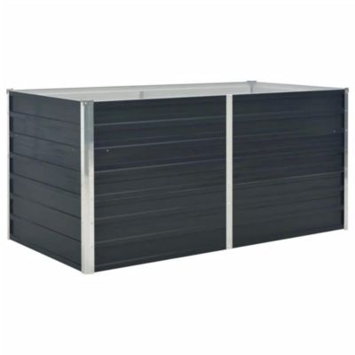 Raised Garden Bed Anthracite Galvanized Steel Medium Durable