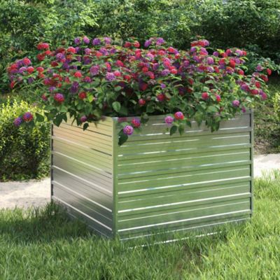 Garden Raised Bed Silver Galvanized Steel Large Garden Raised Bed