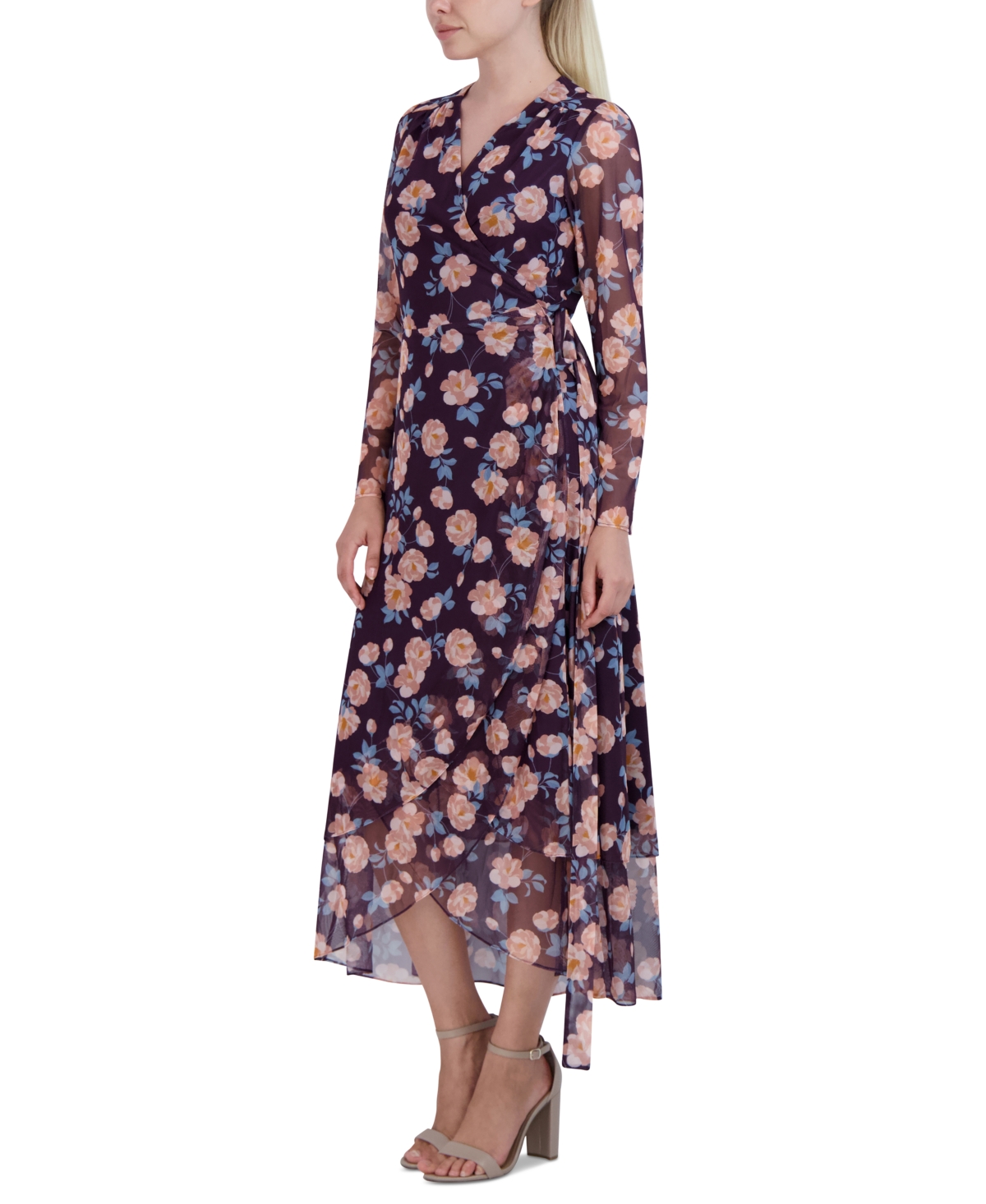 Shop Laundry By Shelli Segal Women's Printed Maxi Wrap Dress In Crafty Rosette
