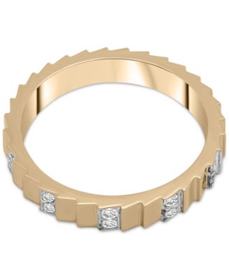 Diamond Textured Band (1/6 ct. t.w.) in Gold Vermeil, Created for Macy's