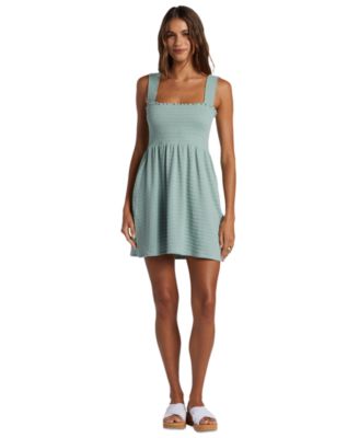 Roxy - Juniors' Hanging 10 Textured Smocked Mini Dress