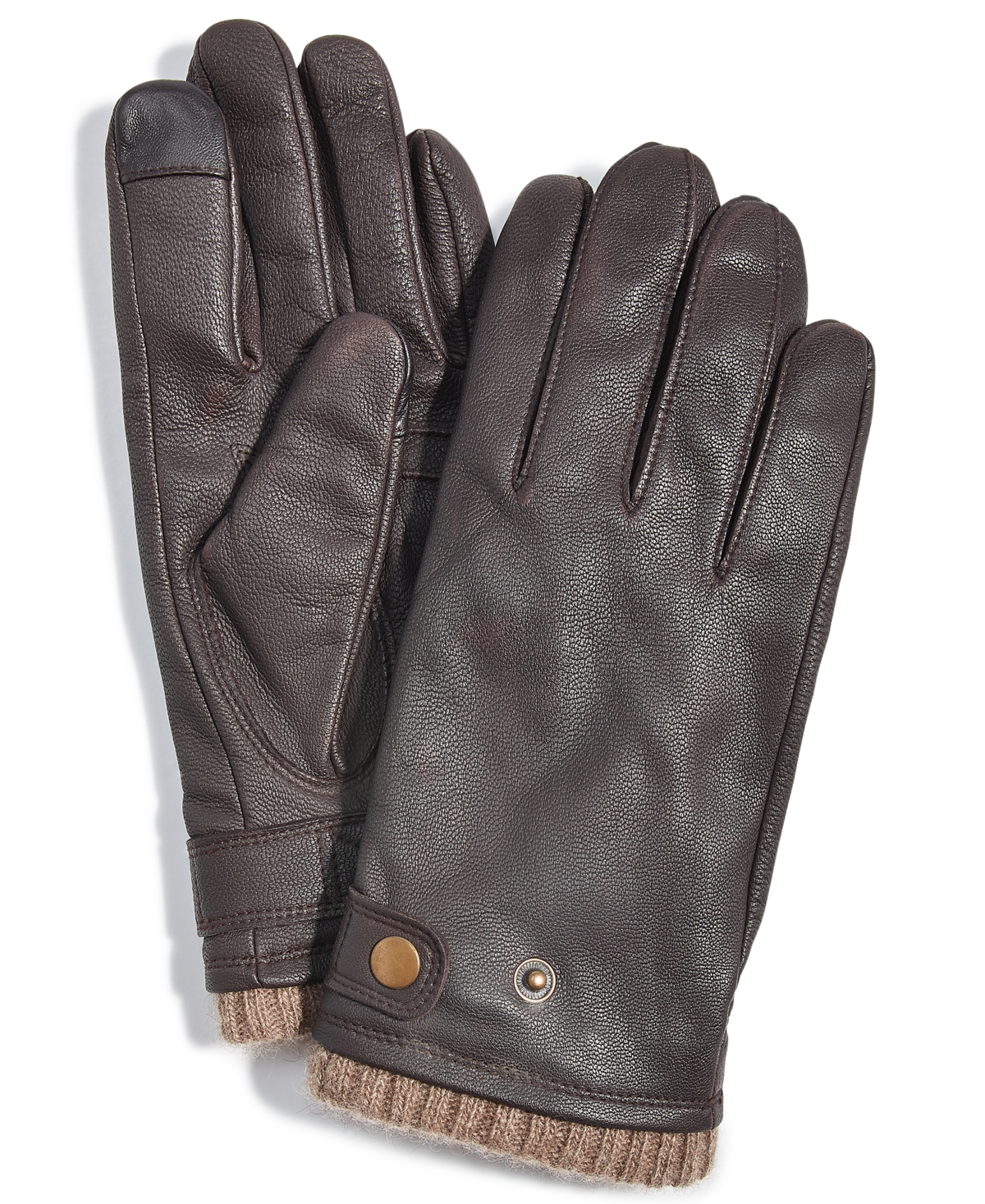Men's Quilted Cashmere Gloves, Created for Macy's - Tan