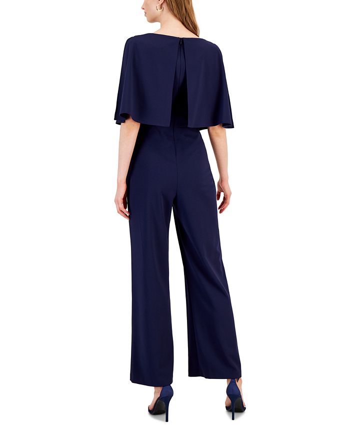 Connected Women's Asymmetrical Overlay Jumpsuit Black Size 20W main image 1
