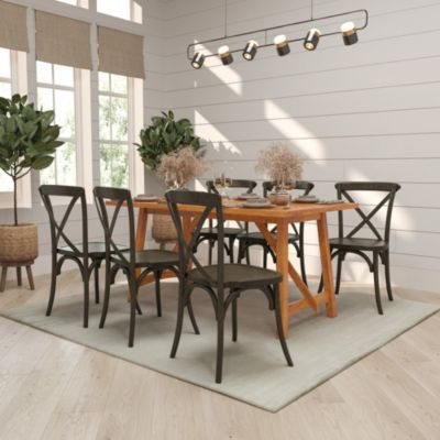 Davisburg Stackable Wooden Cross Back Bistro Dining Chair