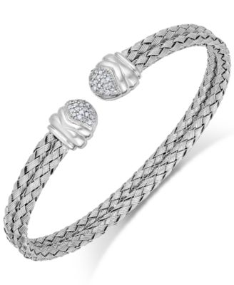 Macy's - Diamond Weave Cuff Bracelet in Sterling Silver (1/5 ct. t.w.)