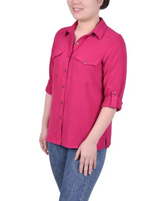 Petite Roll Tab Blouse