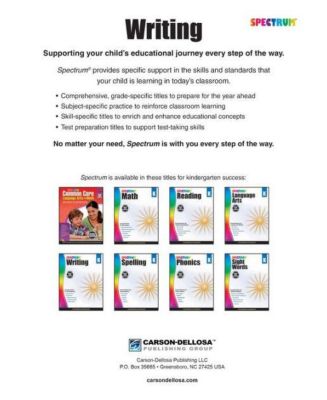 Spectrum Writing, Grade K by Spectrum Compiler
