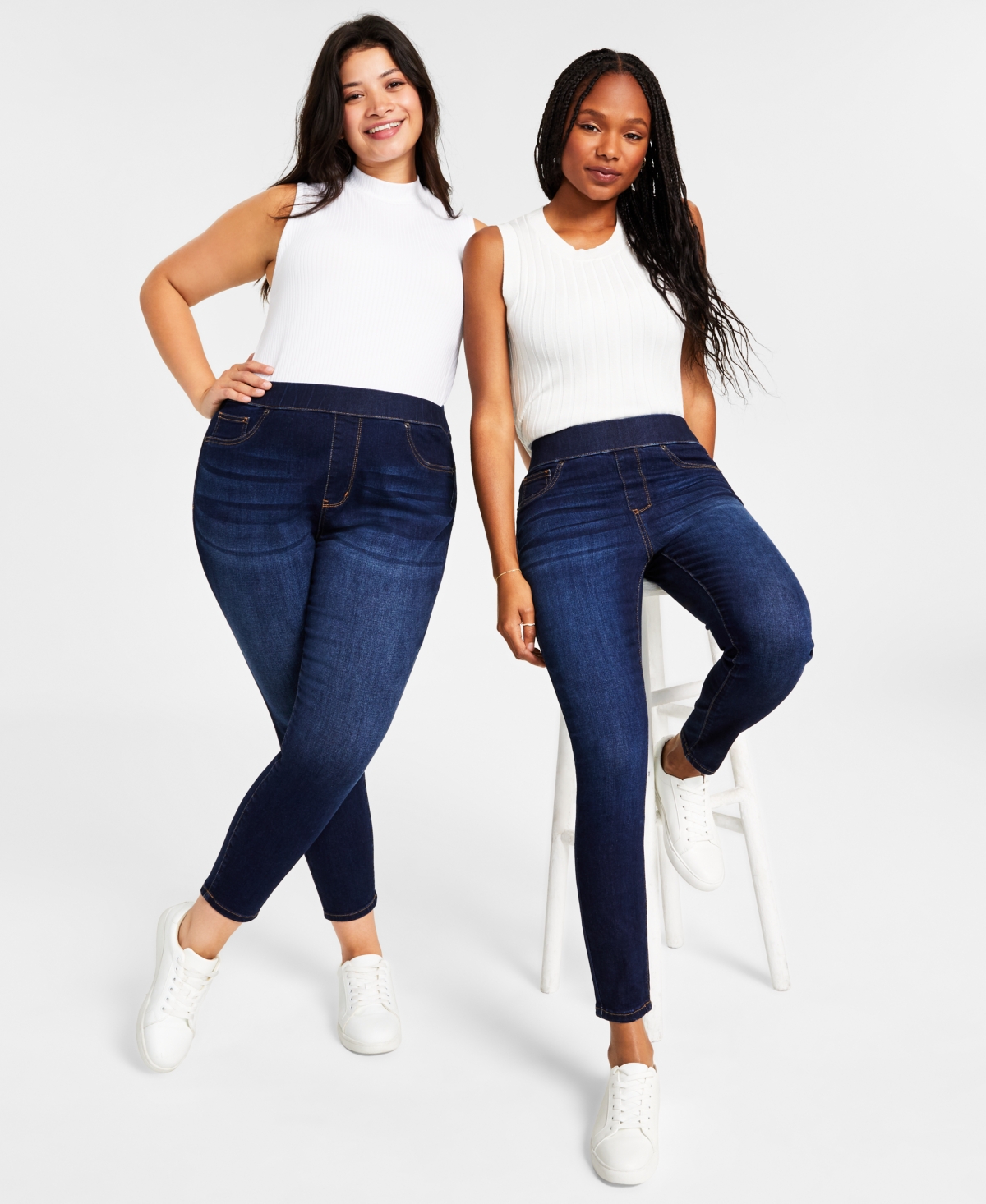 Celebrity Pink Juniors' Curvy Pull-on Skinny Jeans In Be Courteous
