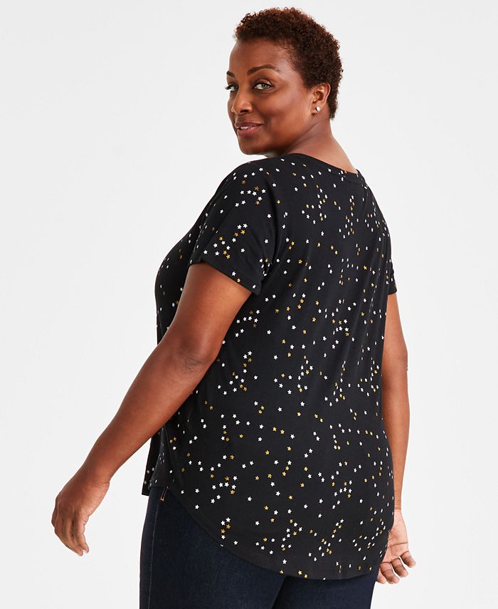 Style & Co Women's Printed Perfect TShirt, Created for Macy's Macy's