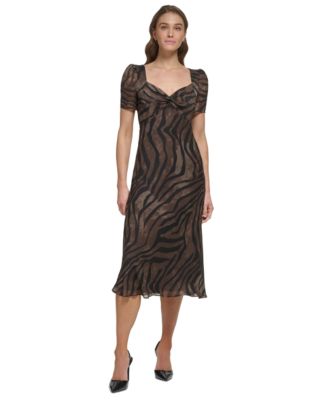 DKNY - Women's Twist-Front Empire-Waist Short-Sleeve Dress