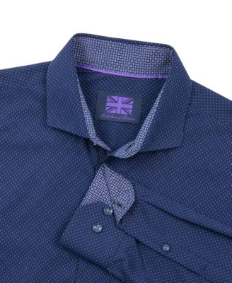 Men's Dot-Print Wrinkle-Free Dress Shirt 